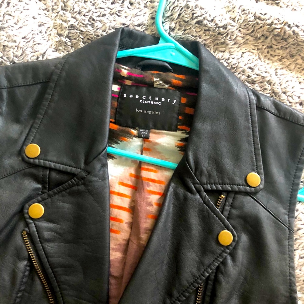 Black leather vest